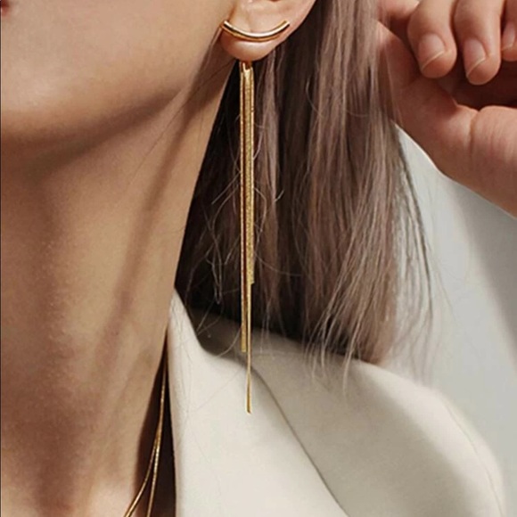 Gold Dangle Earrings - Picture 6 of 6